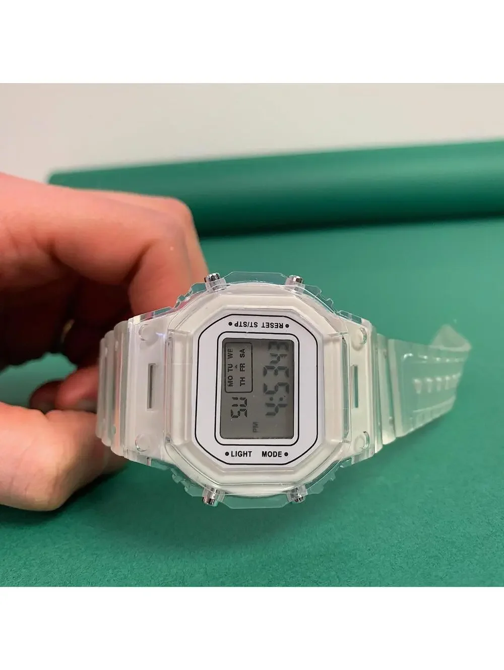 Essential Y2K Cyber 2000s Retro Vintage Style Transparent Digital White Watch